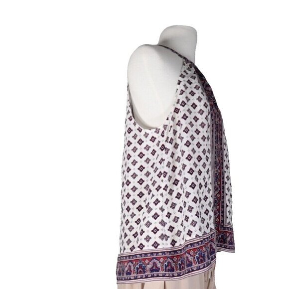 Joie Women's Medium Multicolor White Tank Top Sleeveless Silk Paisley Blouse - Picture 4 of 6